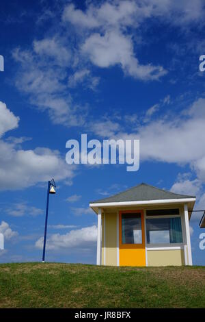 Den schönen Strandhütten der Badeort Mablethorpe in Lincolnshire Stockfoto