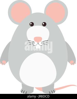 Graue Maus auf weißem Hintergrund illustration Stock Vektor