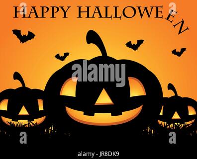 Happy Halloween-Karte mit Jack-o-Laterne-illustration Stock Vektor