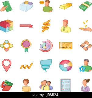 Steuerlichen Offizier Icons Set, Cartoon-Stil Stock Vektor