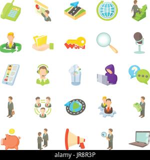 Bank Offizier Icons Set, Cartoon-Stil Stock Vektor