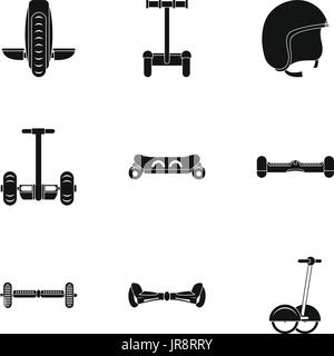Segway-Icon-Set, einfachen Stil Stock Vektor