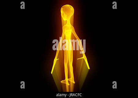 Alien im Hologramm Drahtmodell Stil. Schöne 3D-Rendering Stockfoto