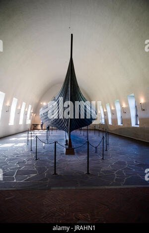 Vorderansicht des Oseberg Wikingerschiff, Oslo, Norwegen Stockfoto