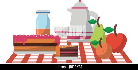 damit verbundenen Symbolbild Picknick Stock Vektor