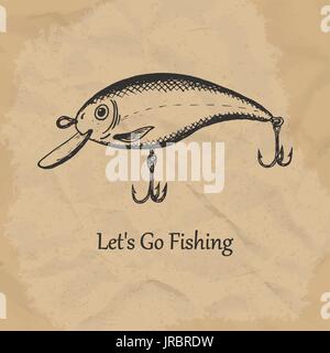 Illustration der drehenden Köder Wobbler. Vektor-illustration Stock Vektor