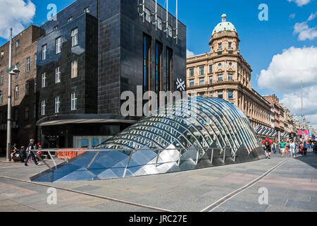Eingang an der Nordseite SPT Glasgow U-Bahn Station in St Enoch Square Glasgow Schottland Großbritannien Stockfoto