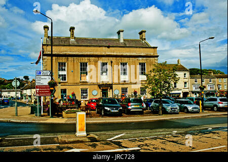 Rathaus und Marktplatz, Leyburn, North Yorkshire Stockfoto