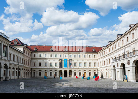 Innenhof des Stadtschlosses (Weimar Schloss) Gehäuse Neues Museum, Weimar, Thüringen, Deutschland Stockfoto