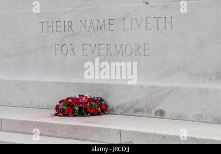 Die ergreifende Atmosphäre des Weltkrieges 1 Commonwealth Friedhof an der Tyne Cot, passchendaele, Zonnebeke, in der Nähe von Ypern in Westflandern, Belgien Stockfoto