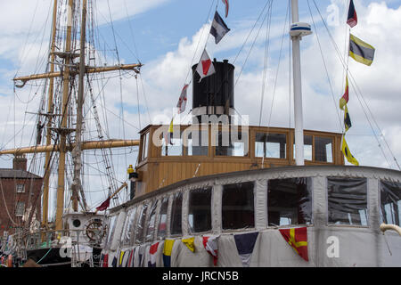 Das dampfschiff Daniel Adamson in der Albert Dock in Liverpool Stockfoto