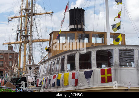 Das dampfschiff Daniel Adamson in der Albert Dock in Liverpool Stockfoto