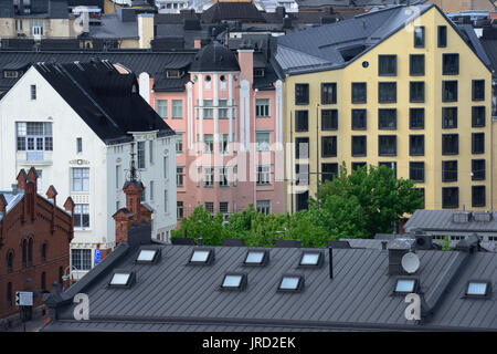 Finnland, Helsinki, Dächern, Dachböden, Windows Stockfoto