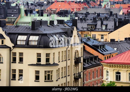 Schweden, Stockholm, Dächern, Dachböden, Windows Stockfoto