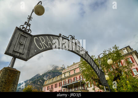 Grand Hotel Bagni Nuovi in Bormio, Italien Stockfoto