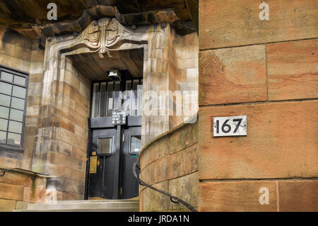 Glasgow School of Art Tür und Eingang, Glasgow, Schottland, Großbritannien Stockfoto