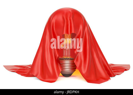 Glühbirne rot Tuch, Präsentation Konzept. 3D-Rendering Stockfoto