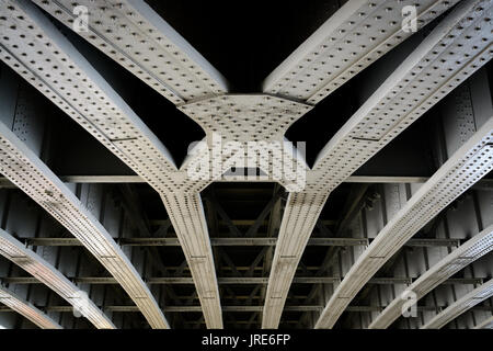 Detail der Stahlbrücke Balken Stockfoto