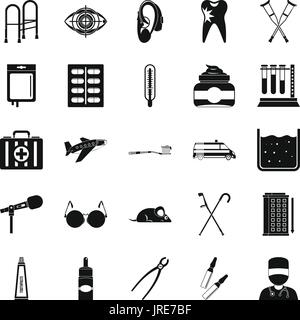 Interesse Icons Set, einfachen Stil Stock Vektor