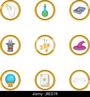 Assistenten Dinge Icons set, cartoon-Stil Stock Vektor