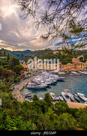 Italien Ligurien Monte Portofino Park - Portofino Bay Stockfoto