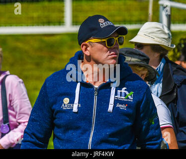 Gatcombe Gloucestershire, UK. 5. August 2017. Gatcombe Gloucestershire.Festival British Eventing & HRH Prinzessin Royal und Mike Tindall vor dem Springreiten. Bildnachweis: Charlie Bryan/Alamy Live News Stockfoto