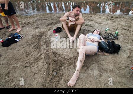 Kostrzyn nad Odra, Polen 4. August 2017 Polen Woodstock-Festival ist das größte Musikfestival in Polen. Kostrzyn zieht jedes Jahr etwa 200 Tausend Menschen. Magda Pasiewicz/Alamy Live-Nachrichten Stockfoto