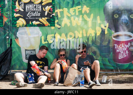 Kostrzyn nad Odra, Polen 4. August 2017 Polen Woodstock-Festival ist das größte Musikfestival in Polen. Kostrzyn zieht jedes Jahr etwa 200 Tausend Menschen. Magda Pasiewicz/Alamy Live-Nachrichten Stockfoto