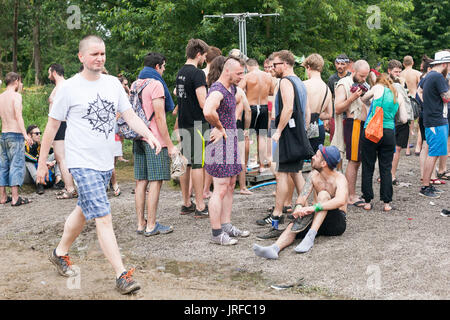 Kostrzyn nad Odra, Polen 4. August 2017 Polen Woodstock-Festival ist das größte Musikfestival in Polen. Kostrzyn zieht jedes Jahr etwa 200 Tausend Menschen. Magda Pasiewicz/Alamy Live-Nachrichten Stockfoto