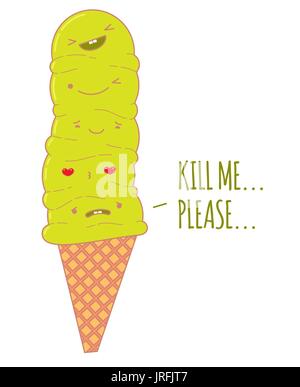 Einer der ein Eisportionierer bitten um ihn zu töten. Andere sind glücklich fühlt. Stock Vektor