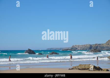 Nossa Senhora Strand von Zambujeira do Mar Portugal Stockfoto