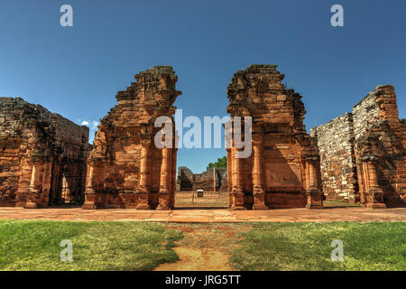 Ruinen von San Ignacio Mini, UNESCO-Weltkulturerbe, Argentinien Stockfoto