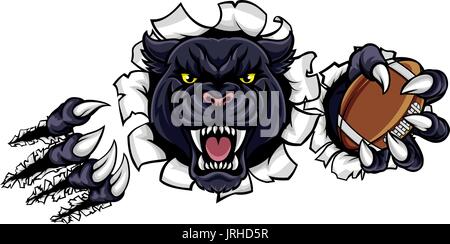Black Panther-American-Football-Maskottchen Stock Vektor