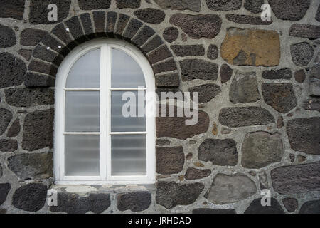 Island - alte Fenster in Reykjavik Stockfoto