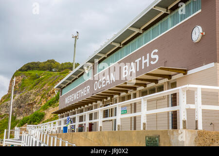 Merewether Ocean beach pool Bäder in Newcastle, eine Stadt in New South Wales, Australien Stockfoto