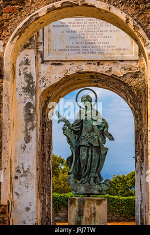 Italien Ligurien Sestri Levante Ruinen der Kapelle der Heiligen Katharina Stockfoto