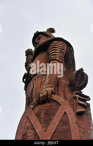 Statue von William Wallace. Bemersyde Immobilien, Dryburgh, Scottish Borders, Berwickshire, Schottland, Großbritannien, Europa. Stockfoto