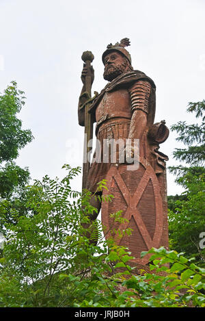 Statue von William Wallace. Bemersyde Immobilien, Dryburgh, Scottish Borders, Berwickshire, Schottland, Großbritannien, Europa. Stockfoto