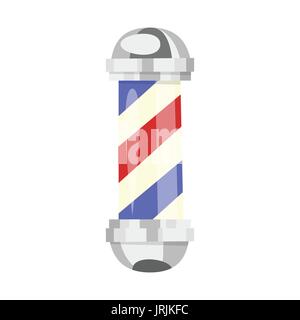 Cartoon-Stil Vektorgrafik von Barber Pole. Isoliert auf weißem Hintergrund. Stock Vektor