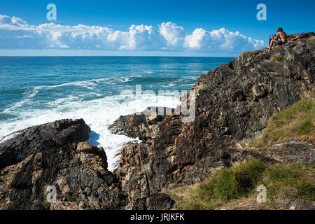 Blick von Hammel Bird Island, Coffs Harbour, NSW, Australien. Stockfoto