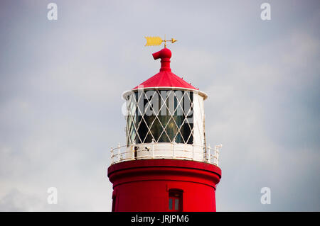 Eine Nahaufnahme von Happisburgh Leuchtturm, Englands älteste Leuchtturm, Norfolk, Großbritannien Stockfoto