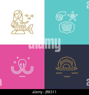 Meer Reisen Icons Stock Vektor