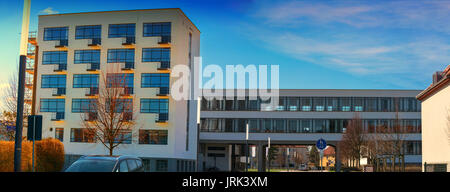 Das Bauhaus in Dessau. Schule Gebäude für Design, Kunst und Architektur. Stockfoto