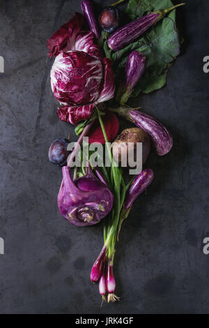 Sortiment lila Gemüse Stockfoto