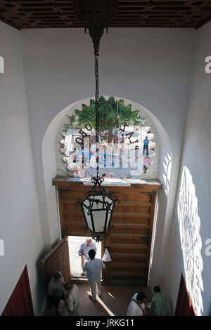 Haupteingang die Stierkampfarena von Ronda ist eine der ältesten und schönsten von Spanien, Provinz Jaen, Spanien Stockfoto