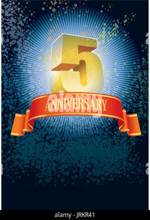 Hintergrund mit Design-Elementen für das Plakat feiert fünfjähriges Bestehen Stock Vektor