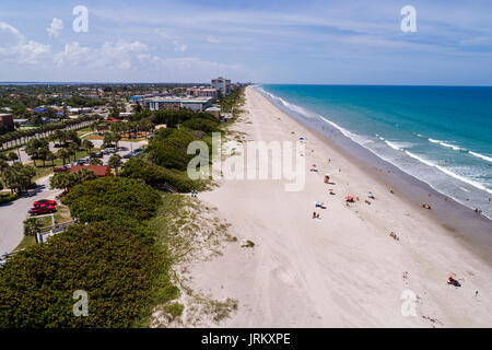 Florida, Indiatlantic by the Sea Water, James H. Nance Park, Atlantischer Ozean, Sand, Vogelperspektive oben, Sonnenanbeter, Besucher reisen t Stockfoto