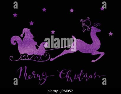 Weihnachten-Folie Rentier silhouette Stock Vektor