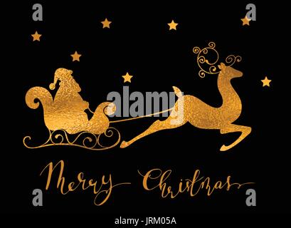 Weihnachten-Folie Rentier silhouette Stock Vektor