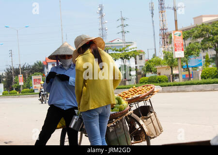 HAI DUONG, VIETNAM, AUGUST, 20.: Frau kaufen Obst am August 20, 2014 in Hai Duong, Vietnam. Stockfoto